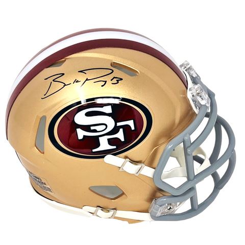 Brock Purdy Signed Authentic San Francisco 49ers NFL Riddell Speed Mini Helmet