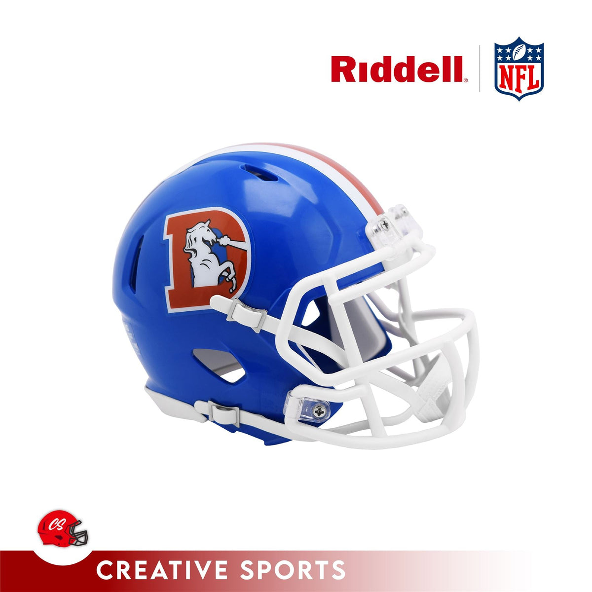 Denver Broncos T/B(75-96) (Blue D) Speed Mini Football Helmet