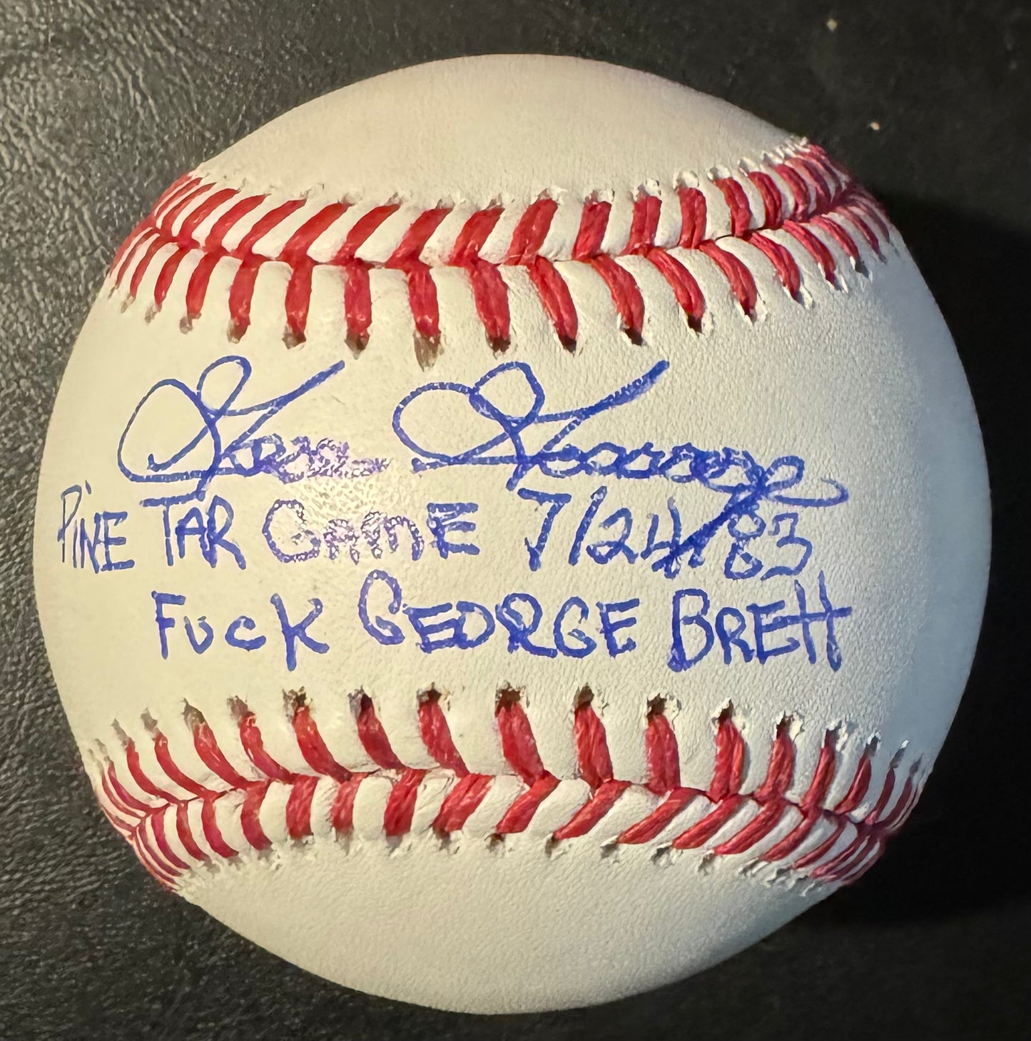 Goose Gossage Pine Tar Game FU€K George Brett Insc BAS Wit Auth