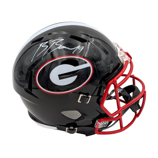 Brock Bowers Signed Georgia Bulldogs Black Replica Helmet - Beckett