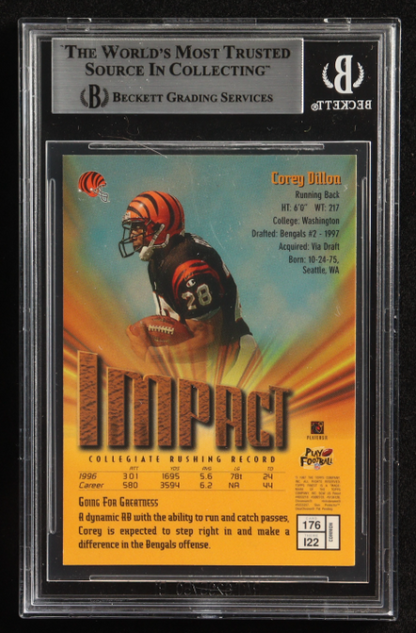 Corey Dillon Signed 1997 Finest #176 RC BGS Authentic Auto