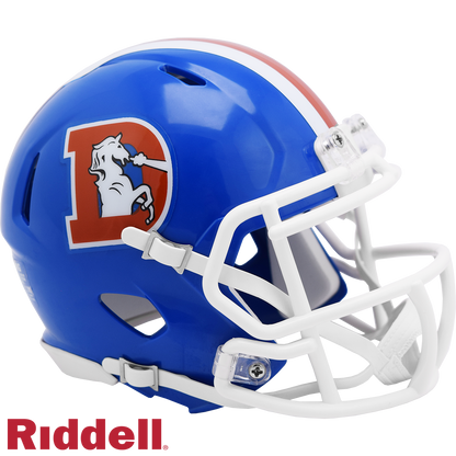 Denver Broncos T/B(75-96) (Blue D) Speed Mini Football Helmet