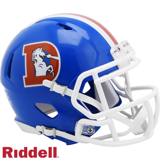 Denver Broncos T/B(75-96) (Blue D) Speed Mini Football Helmet