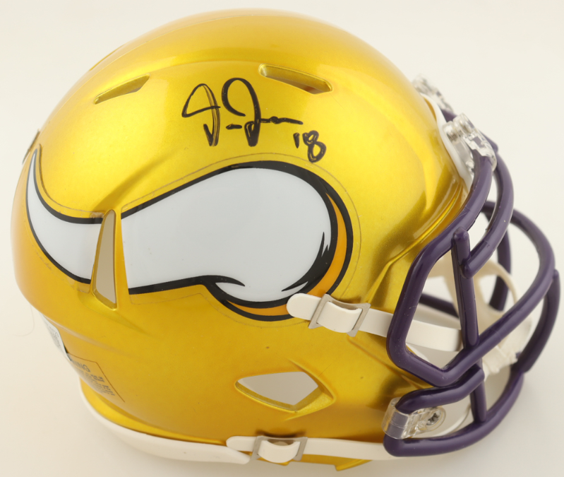 Justin Jefferson Signed Vikings Flash Mini Football Helmet - Beckett