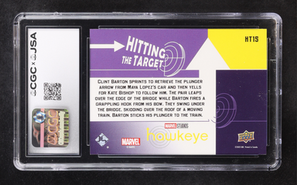 Jeremy Renner Signed Hawkeye 2023 Upper Deck Cover Me Hitting The Target #HT15 CGC 8.5