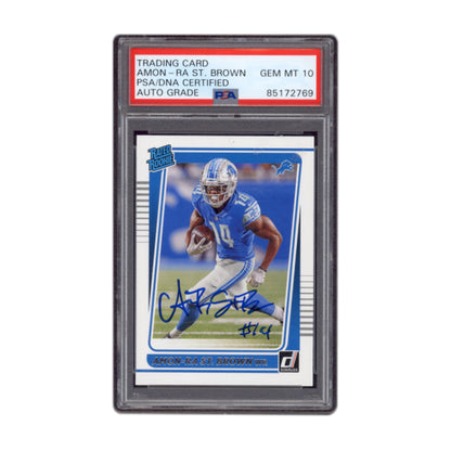 2021 Donruss Amon-Ra St. Brown Rated Rookie #284 Auto PSA AUTO 10 RC