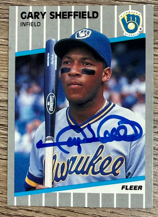 Gary Sheffield Signed 1989 Fleer #196 RC Rookie Card