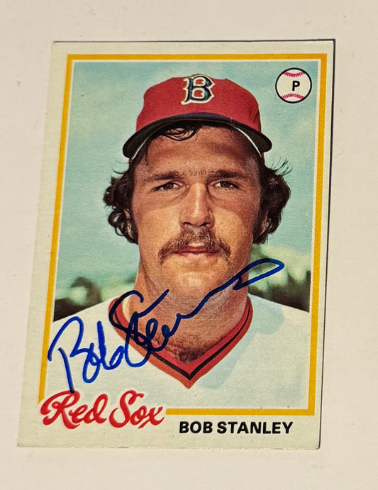Bob Stanley Signed 1978 Topps #186 ROOKIE CARD