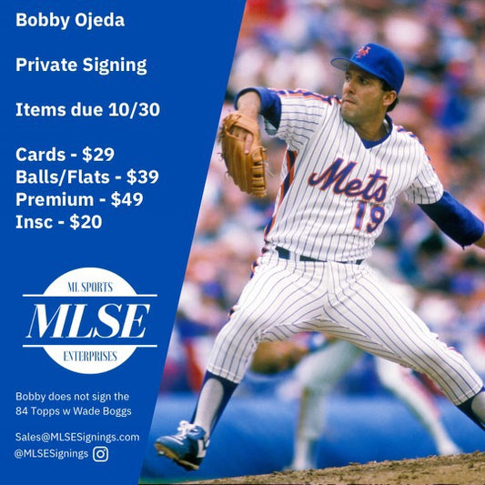 Bobby Ojeda Autograph Signing Pre-Order