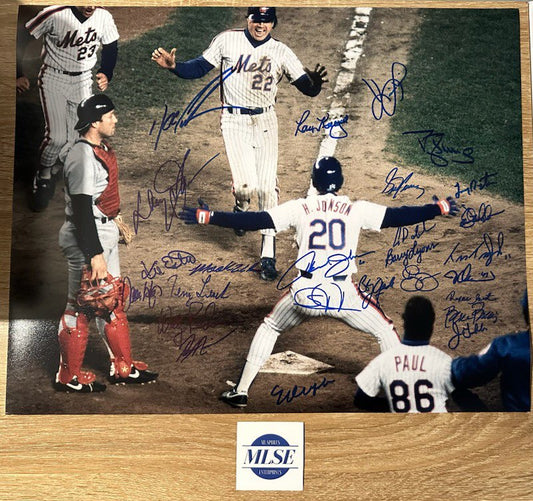 1986 New York Mets World Series Team Signed 16x20