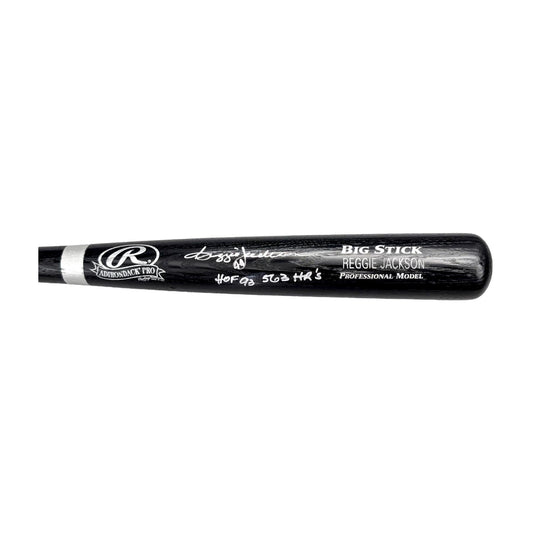 Reggie Jackson Signed Inscription Rawlings Baseball Bat New York Yankees