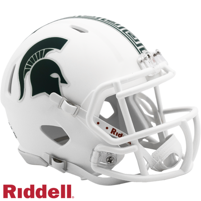 Michigan State Spartans White Matte Mini Football Helmet