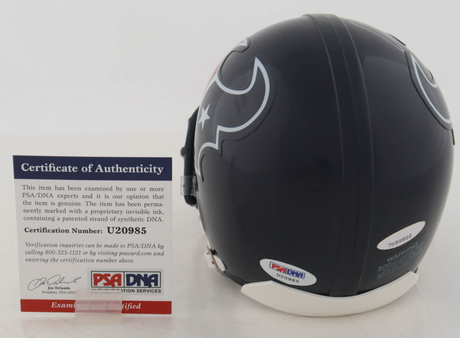 Andre Johnson Signed Texans VSR4 Mini Helmet - PSA