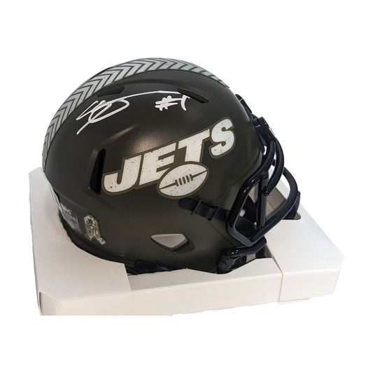 Ahmad "Sauce" Gardner Hand Signed New York Jets Salute Mini Helmet - BAS