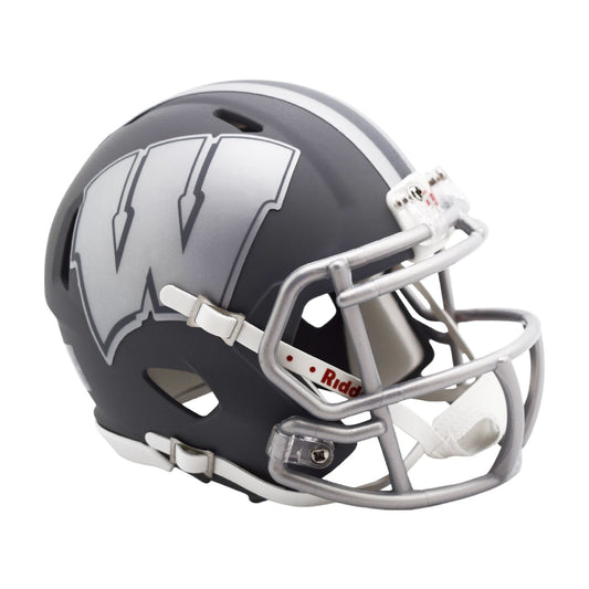 Wisconsin Badgers SLATE Mini Football Helmet Riddell NFL