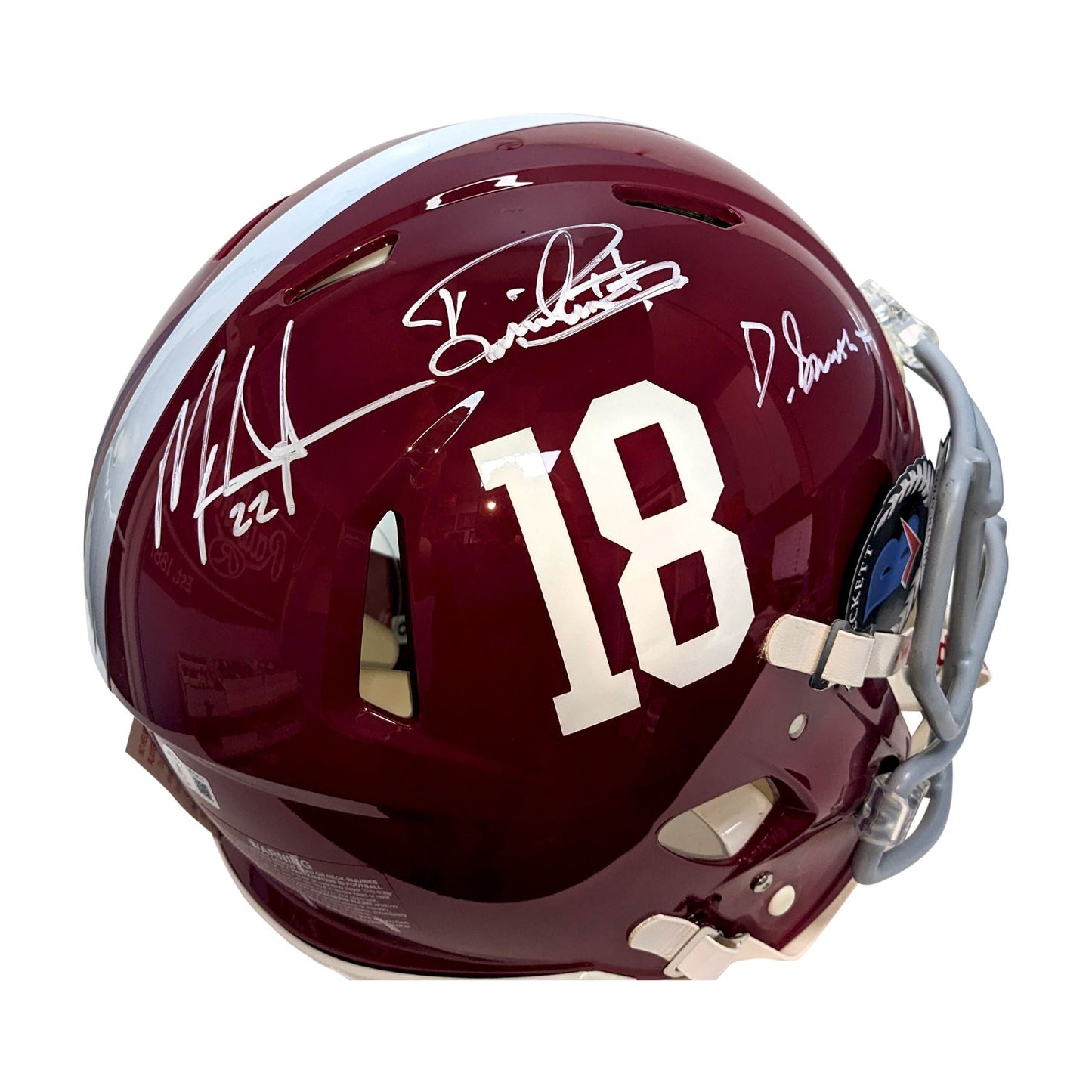 Davonte Smith, Derrick Henry, Mark Ingram Signed Alabama Speed Full Size Authentic Helmet - BAS