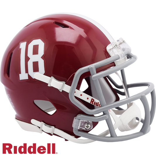 Alabama#18 Crimson Tide Primary Speed Mini Football Helmet