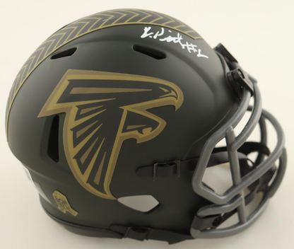 Kyle Pitts Signed Atlanta Falcons Salute to Service 2025 Mini Helmet - Beckett