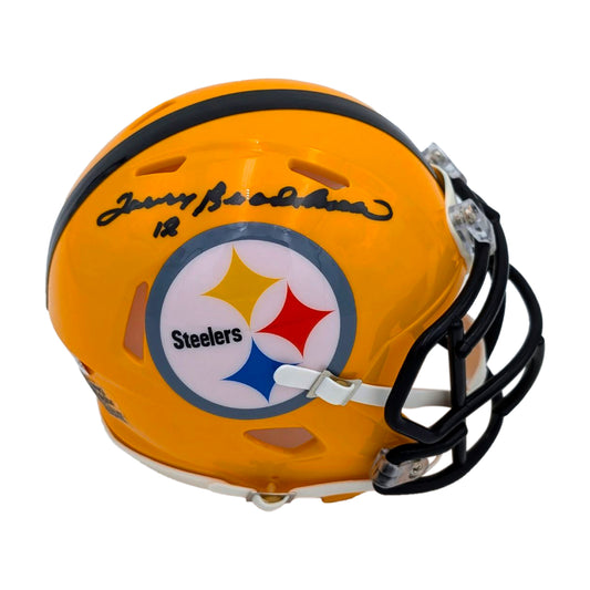 Terry Bradshaw Signed Steelers T/B Gold Mini Helmet - JSA