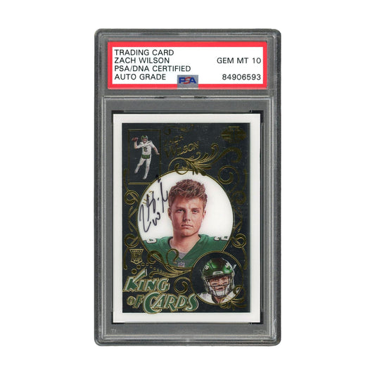 Zach Wilson Signed Authentic Gem Mint 10 PSA/DNA NY Jets NFL Panini