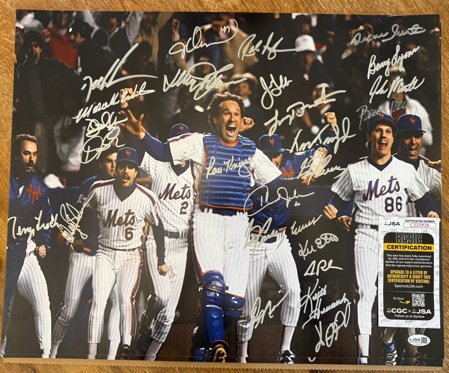 1986 Mets 16x20 Photo #1 JSA COA 20+ Signatures