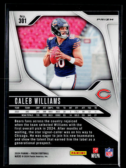 2024 Panini Prizm Caleb Williams RC #301 Pink Prizm Chicago Bears