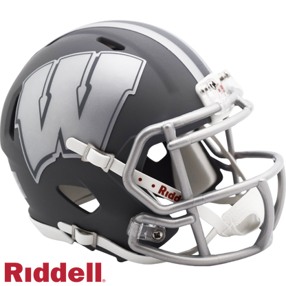 Wisconsin Badgers Slate Mini Football Helmet
