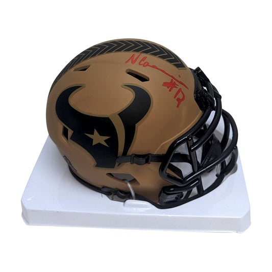 Nico Collins Autographed Texans 2023 Salute Mini Helmet - JSA Authentication