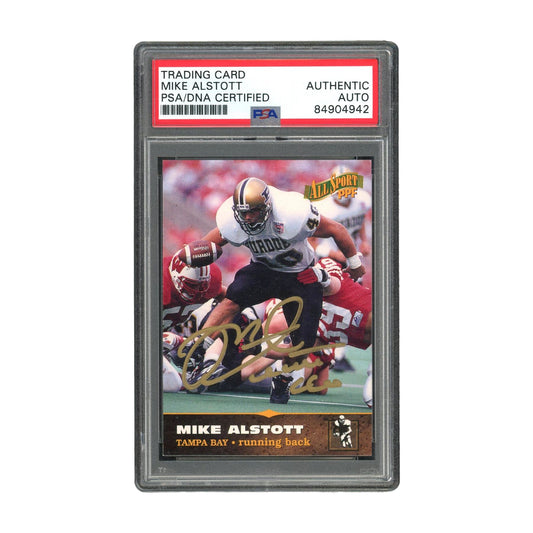 Mike Alstott Signed Authentic 1996 Score RC Purdue NCAA