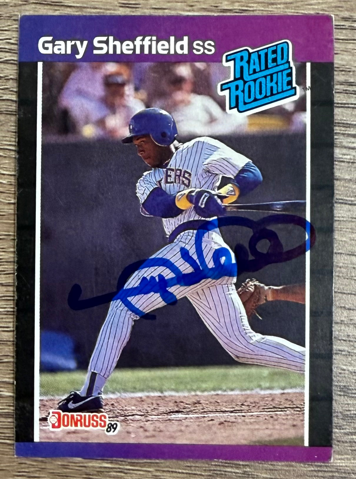 Gary Sheffield Signed 1989 Donruss Rated Rookie RC Rookie Card #31