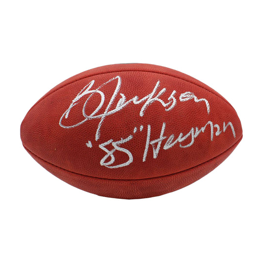 Bo Jackson Signed Authentic Wilson Duke Metallic Raiders NFL Football Heisman
