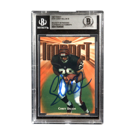 Corey Dillon Signed 1997 Finest #176 RC BGS Authentic Auto