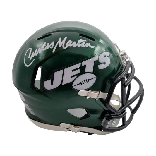 Curtis Martin Autographed New York Jets Throwback 2019-23 Speed Mini Helmet