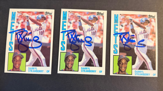 (1) Darryl Strawberry Signed Rookie Card (84 Topps #182)