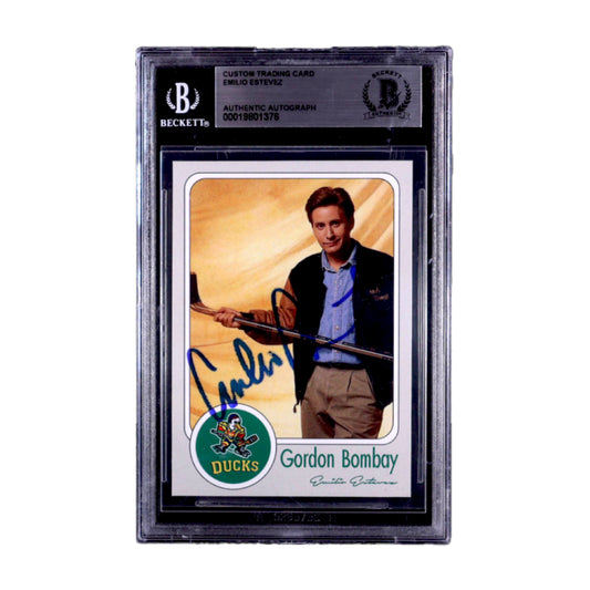 Emilio Estevez Signed Custom Mighty Ducks Trading Card - Beckett Authentic Auto