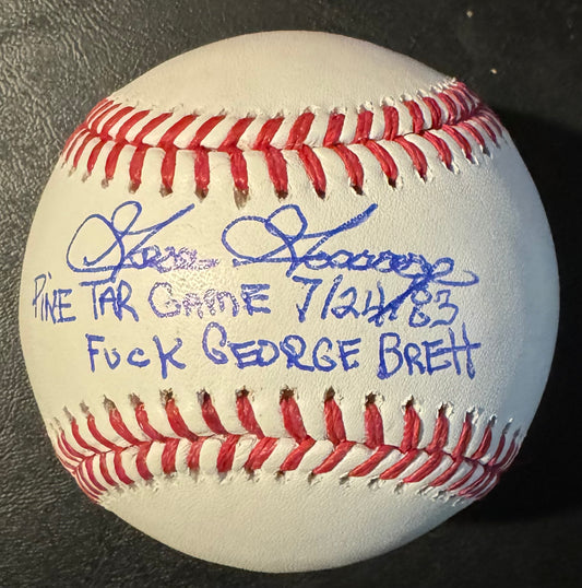Goose Gossage Pine Tar Game FU€K George Brett Insc BAS Wit Auth