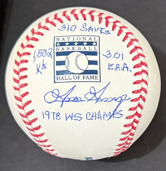 Goose Gossage HOF Logo Stat Ball JSA Witness Auth