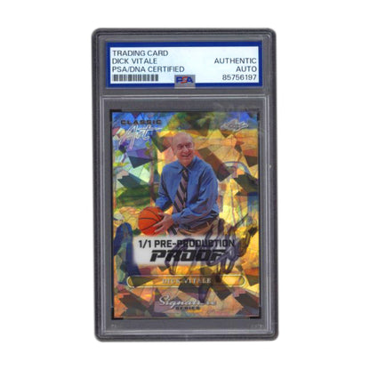 Leaf Classic Art Dick Vitale Signature Series 1/1 Pre-Production Proof PSA/DNA Authentic Auto