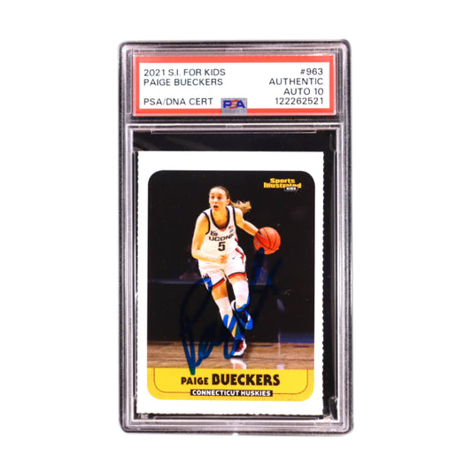 Paige Bueckers Signed 2021 Sports Illustrated For Kids #963 RC PSA Autograph 10