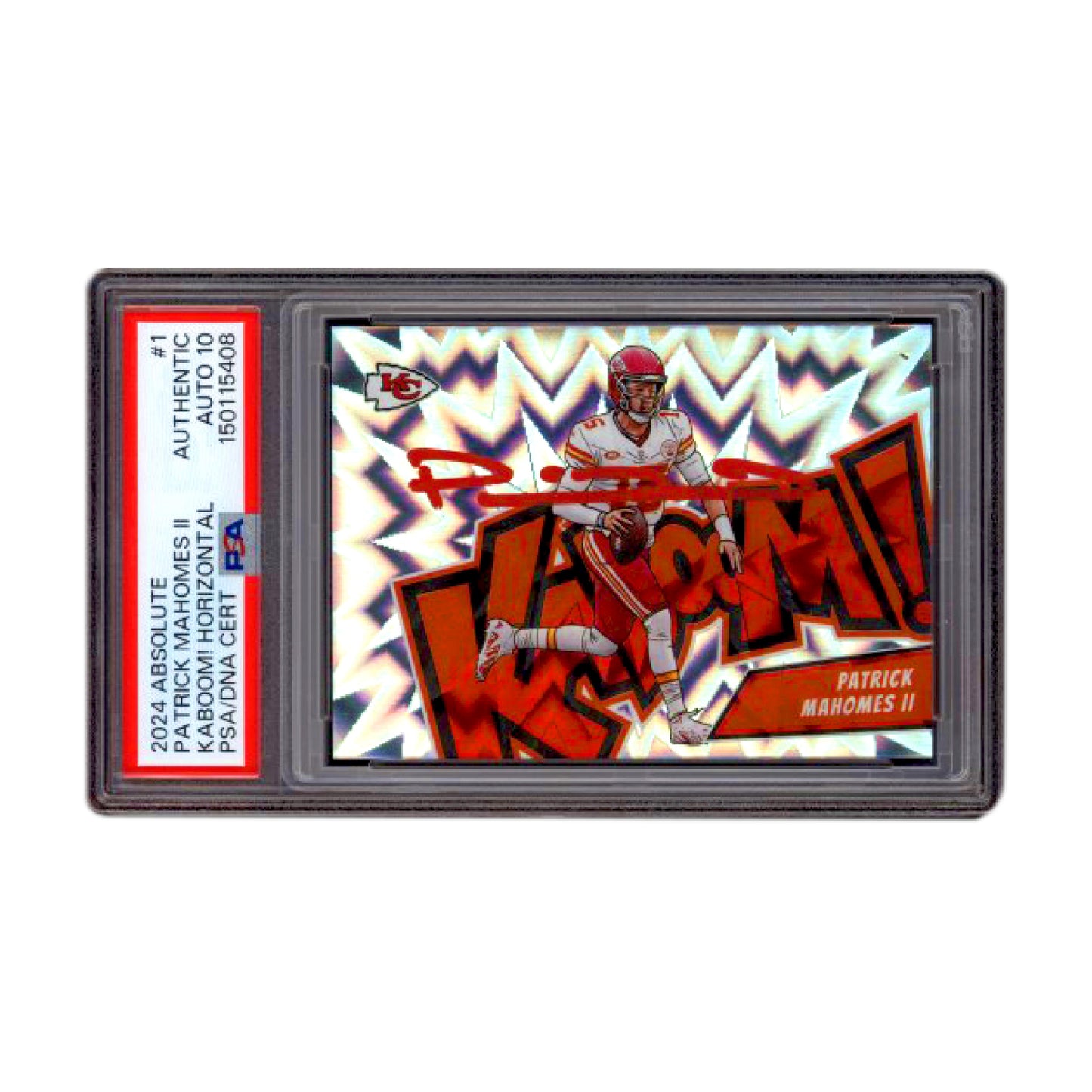 Patrick Mahomes II Signed 2024 Absolute KABOOM! Horizontal PSA Auto 10