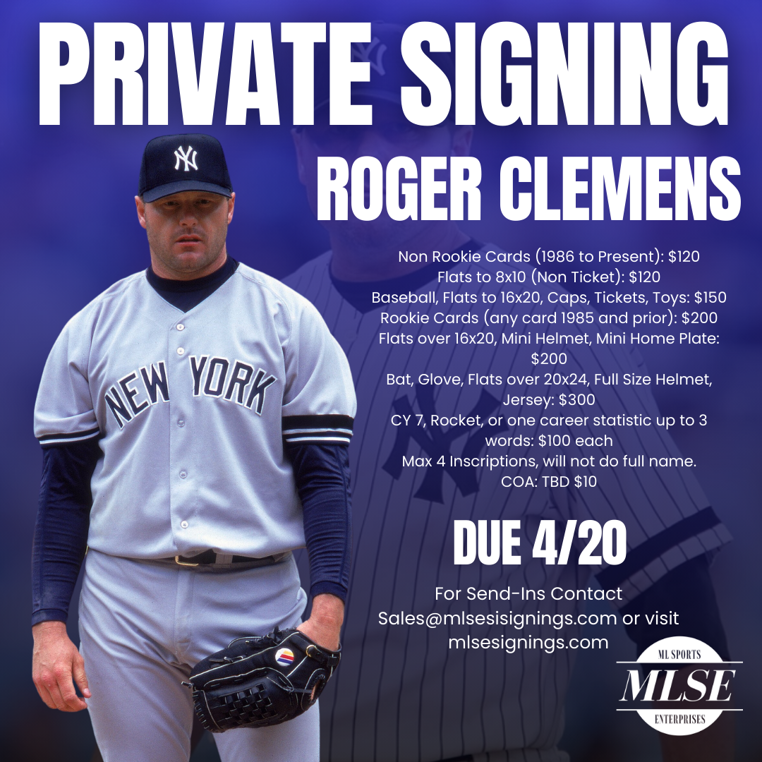 Roger Clemens Signing Pre-Order