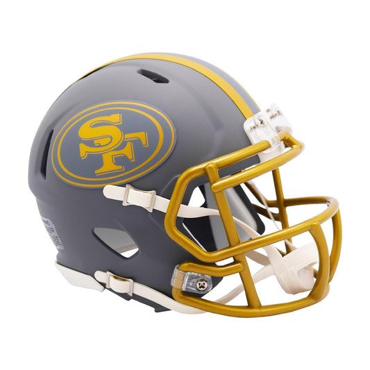 San Francisco 49ers SLATE Mini Football Helmet NFL Riddell