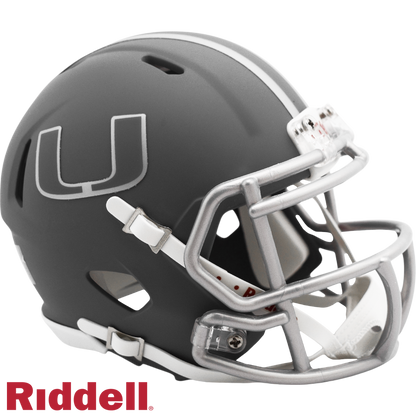 Miami Hurricanes Slate Mini Football Helmet