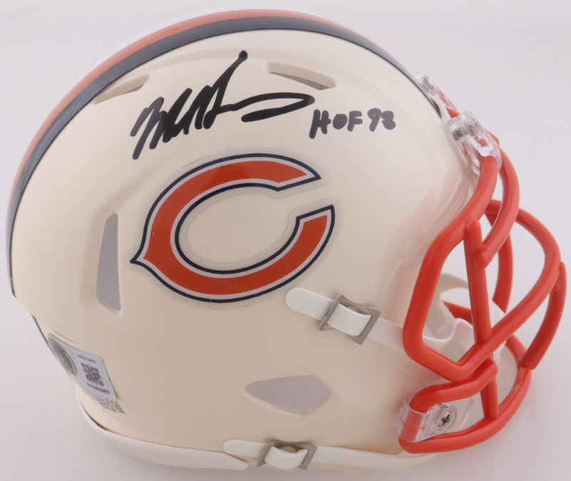 Mike Singletary Signed Bears Retro Mini Helmet Inscribed HOF 98 - Beckett