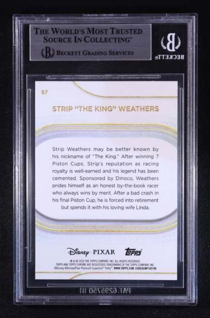 Richard Petty Signed 2025 Topps Chrome Disney Mini-Diamonds #57 Strip "The King" Weathers - Beckett