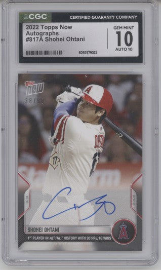 Shohei Ohtani 2022 Topps Now Autographs /99 CGC 10 Auto 10