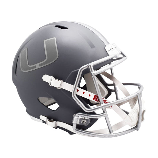 Miami Hurricanes SLATE Full Size Replica Football Helmet NCAA