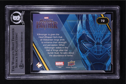 Michael B. Jordan Signed 2018 UD Black Panther Silver Foil #72 Killmonger Wakes - BGS
