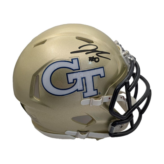 Jahmyr Gibbs Autographed Georgia Tech Yellow Jackets Riddell Speed Mini Helmet