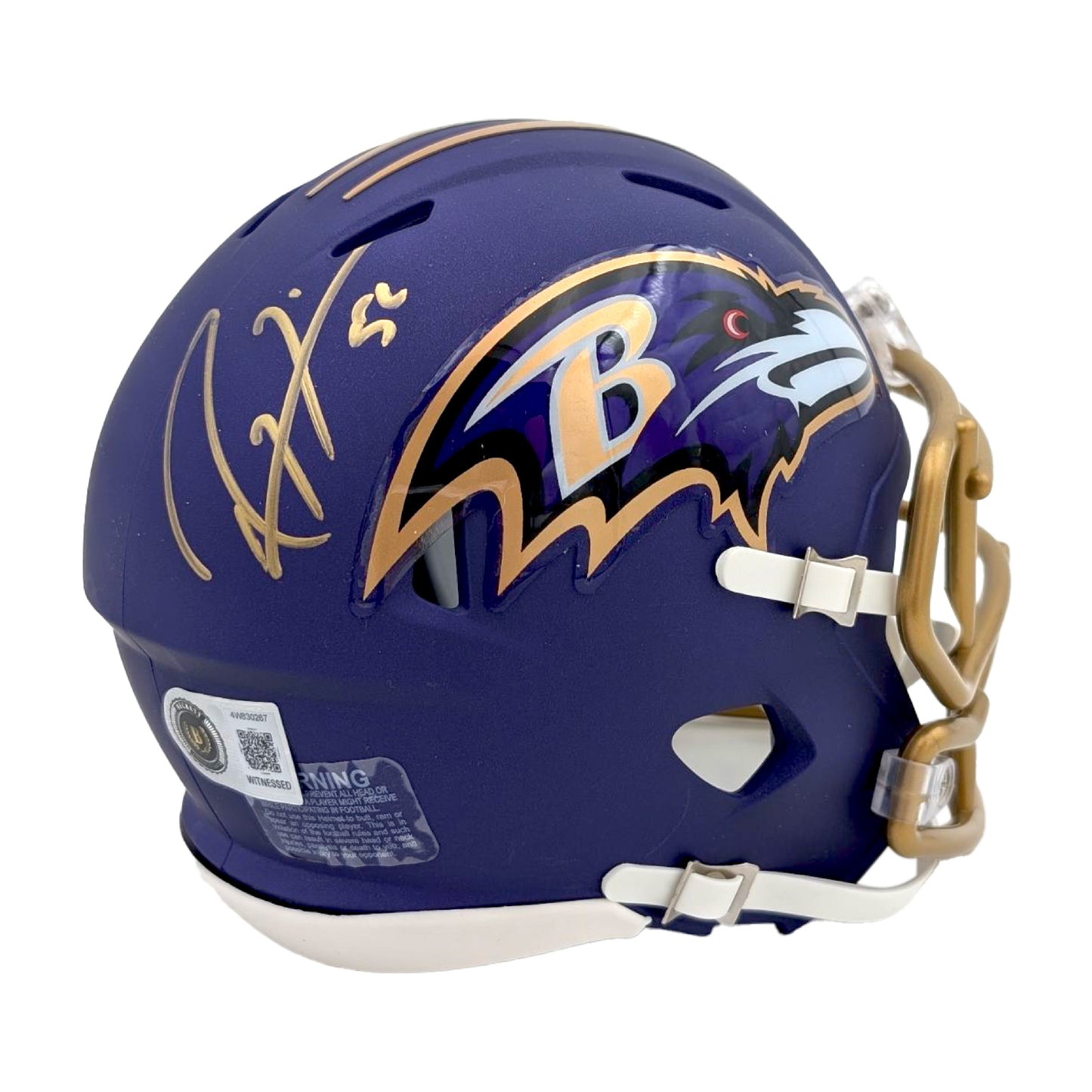 Ray Lewis Signed Ravens OFA 26 #1 Mini Football Helmet - Beckett